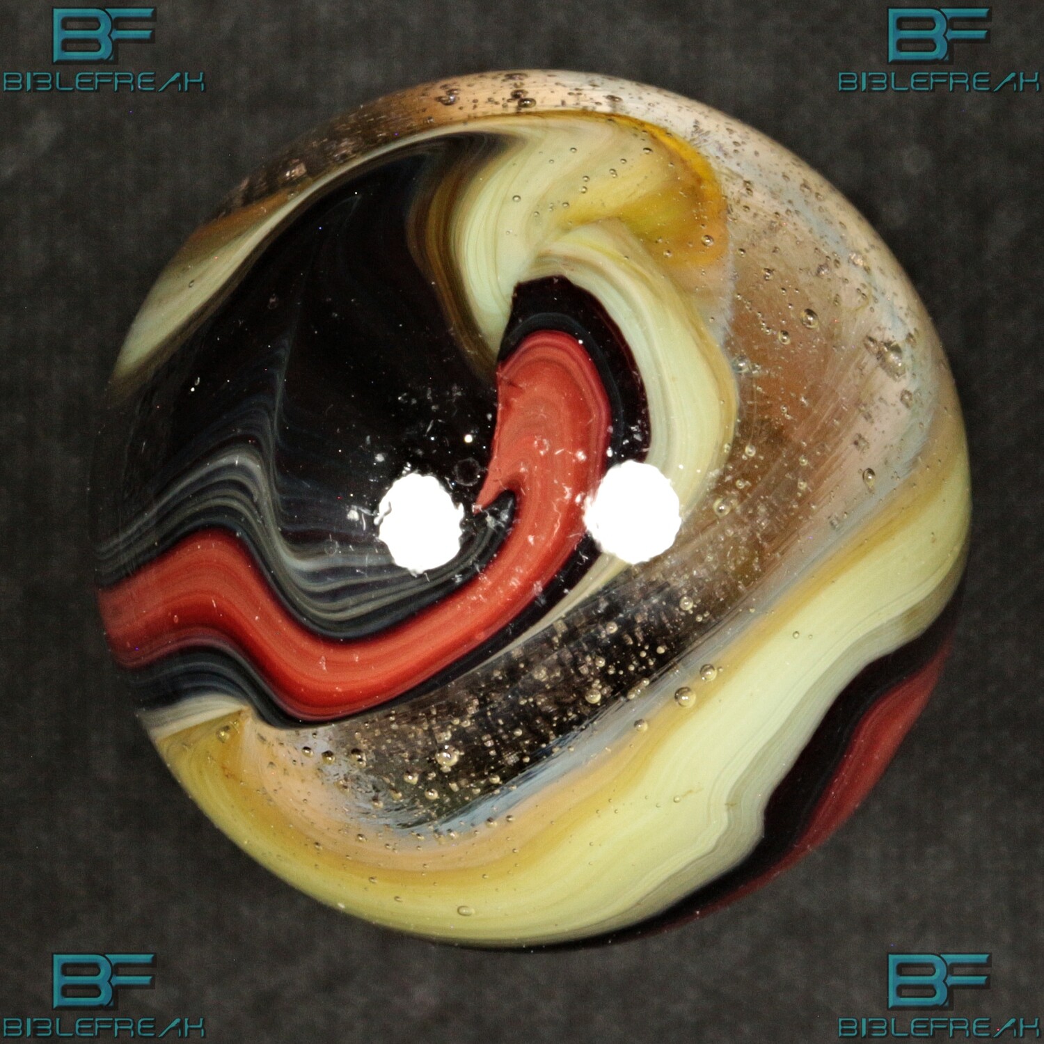 010321 One (1) 2008 JABO Ace Run Pink Champagne w Dark Aventurine &amp; Oxblood Cobra NEAR MINT 8.9 3/4&quot; +/- Marble