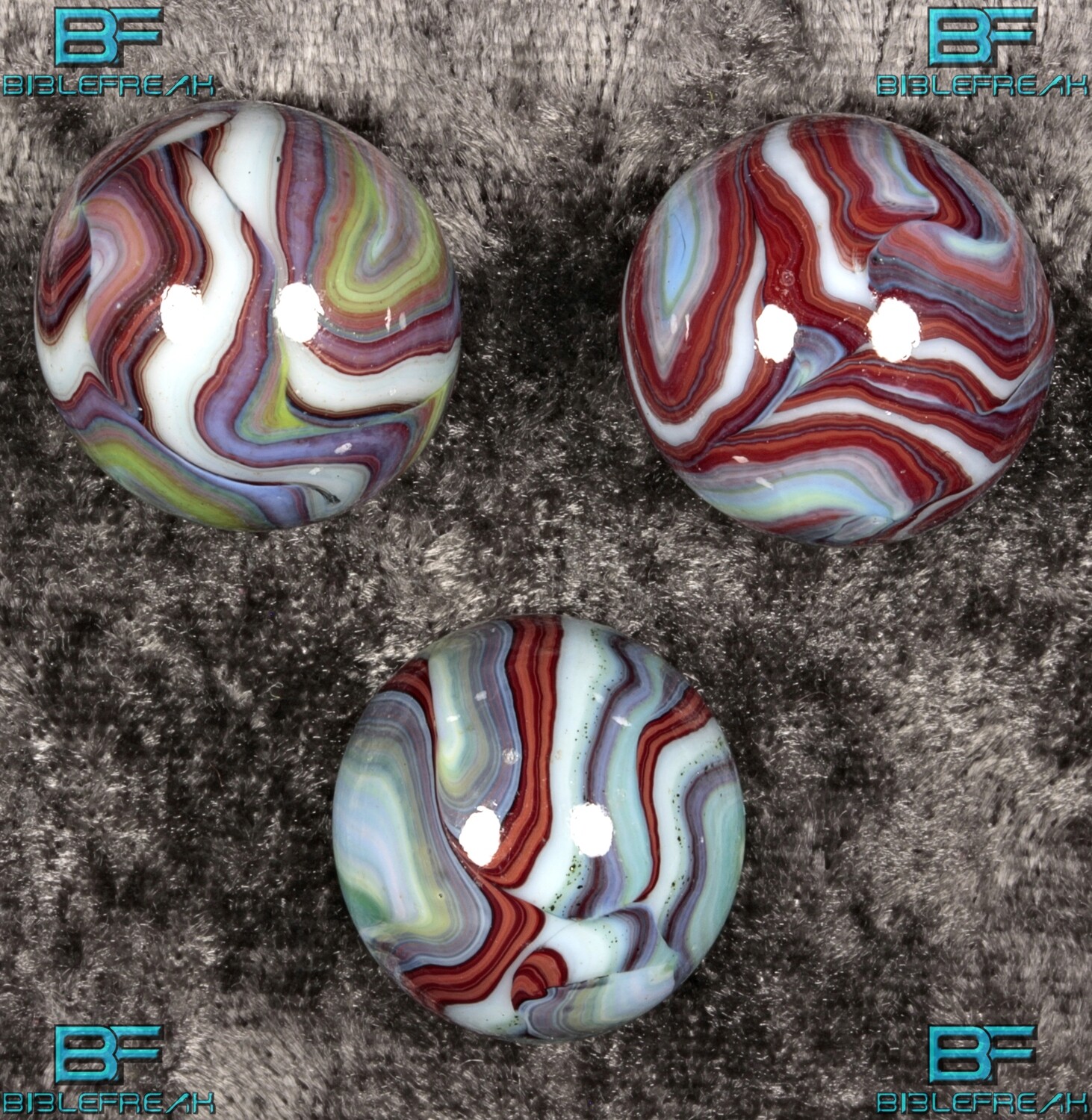 011847 Three (3) JABO 2009 Joker Rainbow I Run 3/4&quot; +/- NM to MINT 8.9-9.0 Marbles