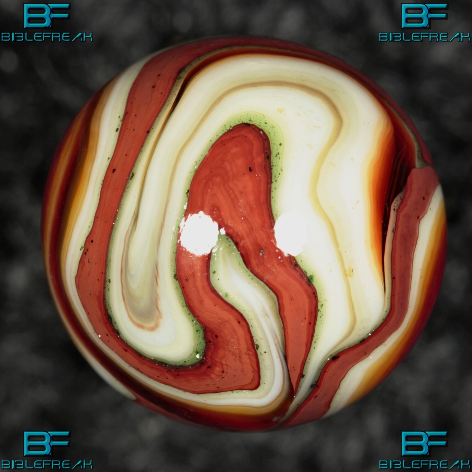 011433 One (1) JABO Joker I J.E.R.K. Original 2008 Cranberry Type III &quot;Fat Oxblood Aventurine&quot; MINT 9.0 3/4&quot; +/- Marble
