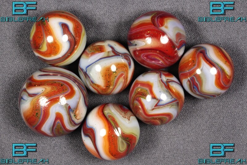 012072 Seven (7) D.A.S. Harvest Moon Run NEAR MINT to MINT 8.9 - 9.0 11/16&quot; - 7/8&quot; +/- Marbles