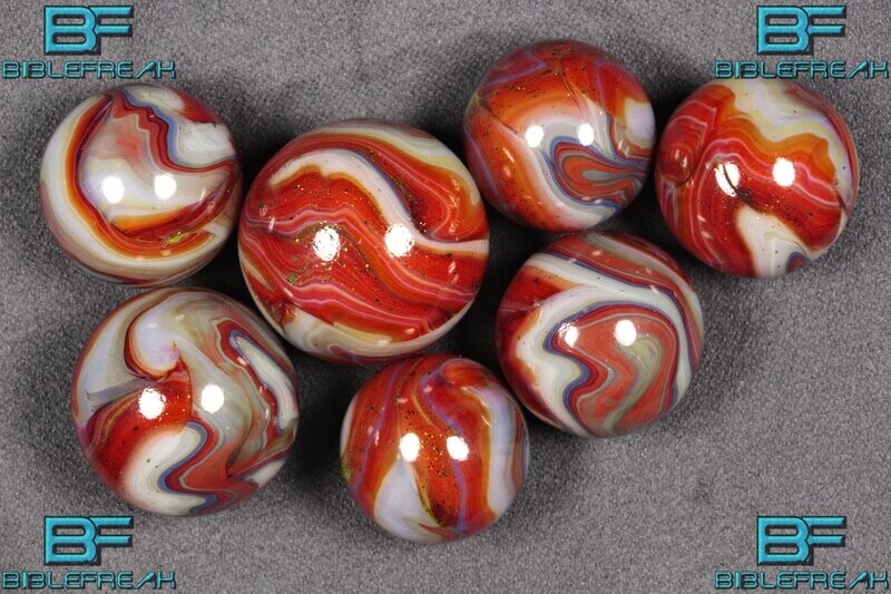 012070 Seven (7) D.A.S. Harvest Moon Run NEAR MINT to MINT 8.9 - 9.0 11/16&quot; - 7/8&quot; +/- Marbles
