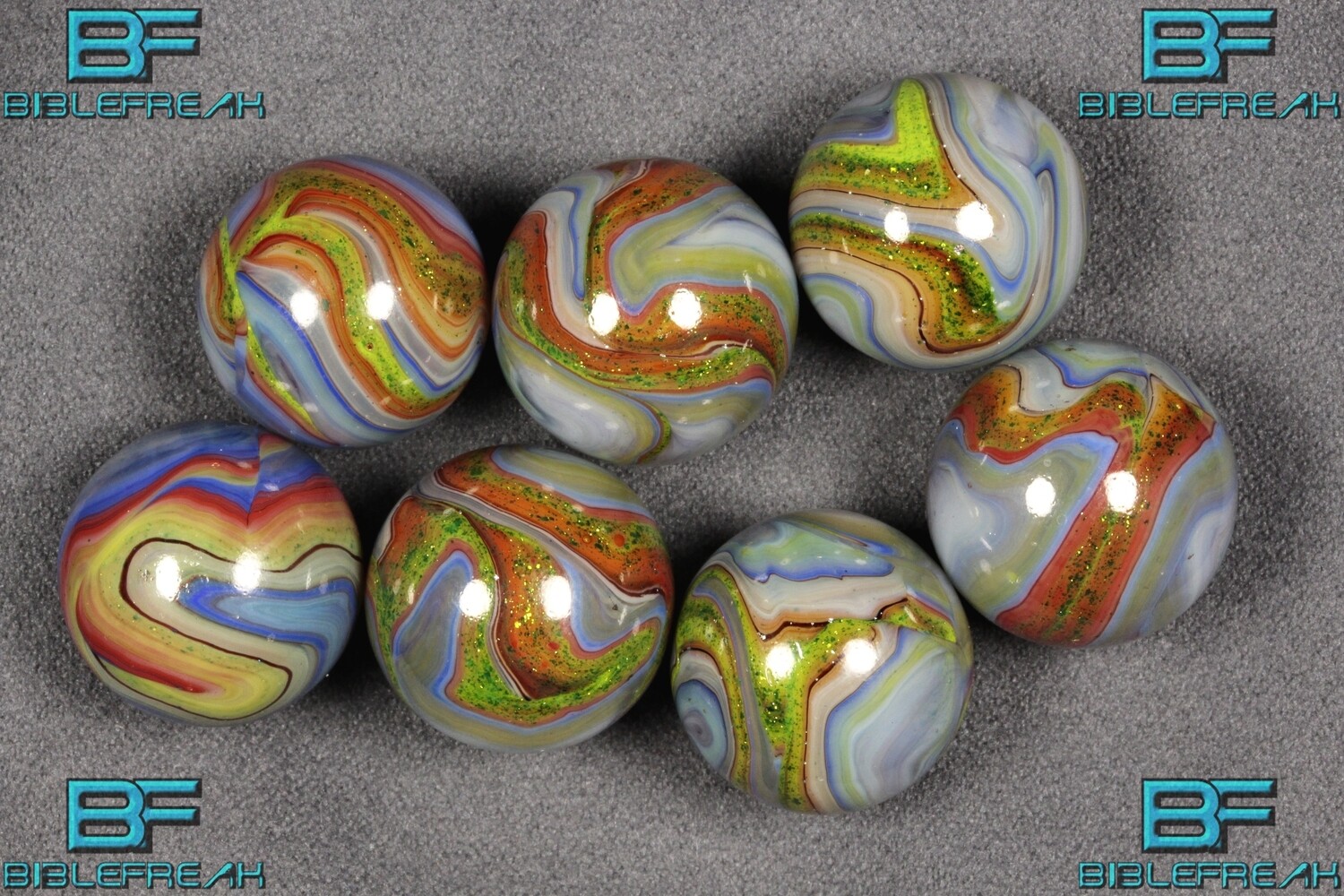 012103 Seven (7) D.A.S. Harvest Moon Run NEAR MINT to MINT 8.9 - 9.0 11/16&quot; - 3/4&quot; +/- Marbles