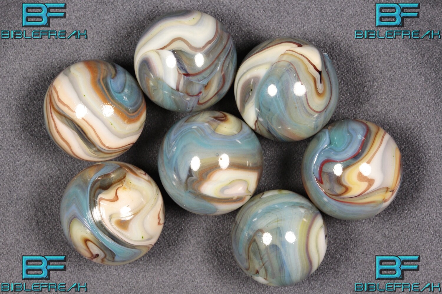 012112 Seven (7) D.A.S. Harvest Moon Run NEAR MINT 8.8 - 8.9 11/16&quot; +/- Marbles