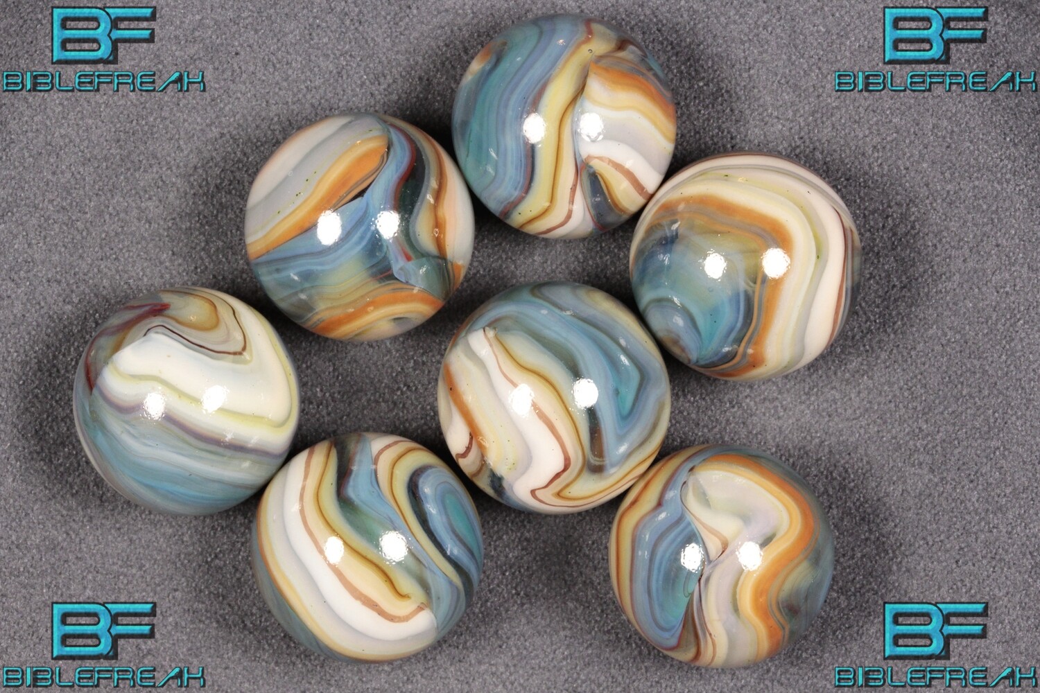 012109 Seven (7) D.A.S. Harvest Moon Run NEAR MINT to MINT 8.9-9.0 11/16&quot; +/- Marbles