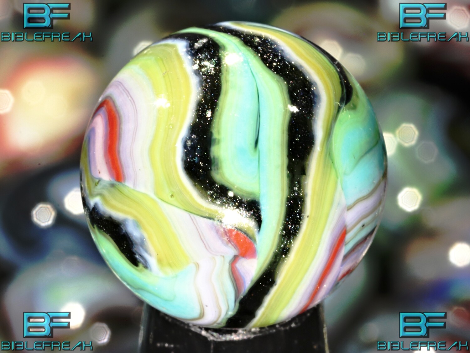 001139 One (1) JABO 2010 Joker Premium &quot;Black Aventurine&quot; Run MINT 9.0 3/4&quot; +/- Marble