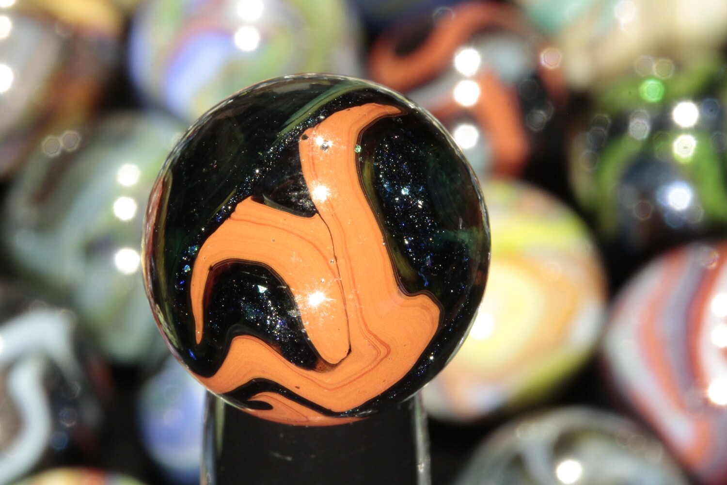 004658 JABO March Madness Run 2009 Oxblood Blue + Green Aventurine MINT 9.0 3/4&quot; +/-