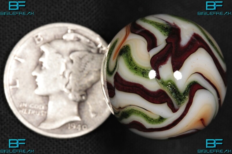 008220 One (1) JABO Joker I J.E.R.K. Original 2008 &quot;Chocolate Oxblood Aventurine&quot; MINT 9.0 3/4&quot; +/- Marble