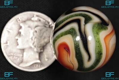 008280 One (1) JABO Joker I J.E.R.K. Original 2008 "Striped Aventurine" MINT 9.0 3/4" +/- Marble