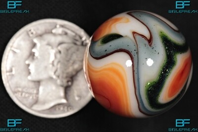 008296 One (1) JABO Joker I J.E.R.K. Original 2008 "Oxblood Aventurine" MINT 9.0 3/4" +/- Marble