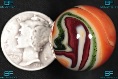 008304 One (1) JABO Joker I J.E.R.K. Original 2008 "Oxblood Aventurine" MINT 9.0 3/4" +/- Marble
