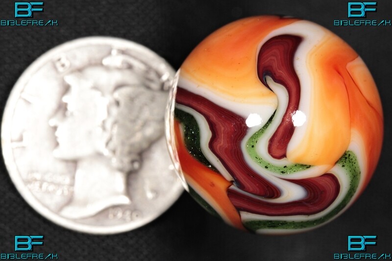 008304 One (1) JABO Joker I J.E.R.K. Original 2008 &quot;Oxblood Aventurine&quot; MINT 9.0 3/4&quot; +/- Marble