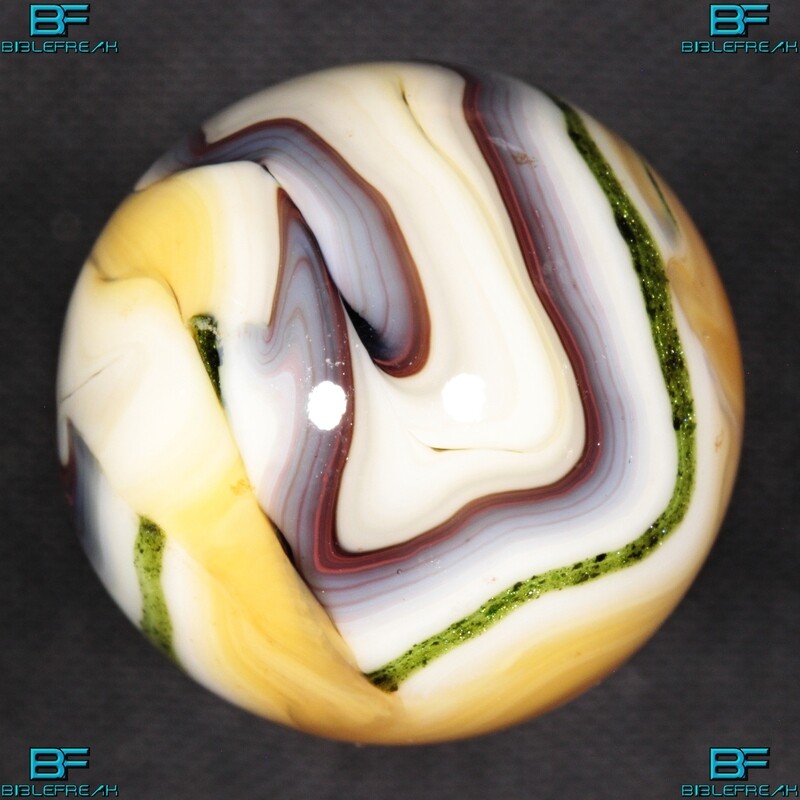 008956 ONE (1) JABO 2008 J.E.R.K. Joker I Caramel Oxblood Aventurine Mint 9.0 3/4&quot; +/- Marble
