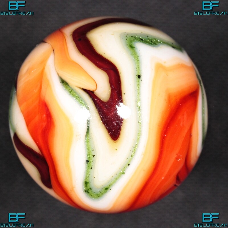008986 ONE (1) JABO 2008 J.E.R.K. Joker I Oxblood Aventurine Mint 9.0 3/4&quot; +/- Marble