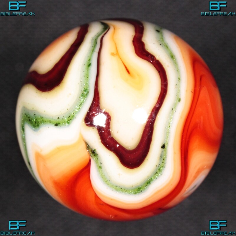 008986 ONE (1) JABO 2008 J.E.R.K. Joker I Chocolate Oxblood Aventurine Mint 9.0 3/4" +/- Marble