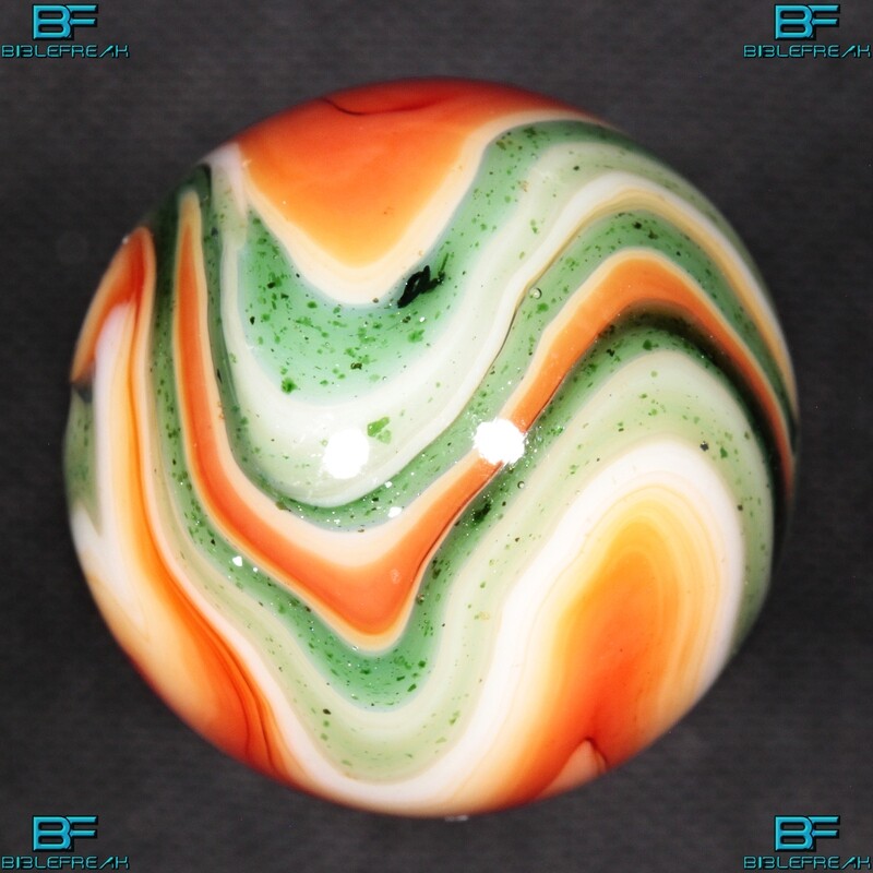 008976 ONE (1) JABO 2008 J.E.R.K. Joker I Aventurine Swirl Mint 9.0 3/4" +/- Marble