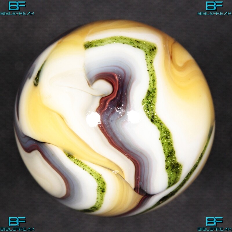 008956 ONE (1) JABO 2008 J.E.R.K. Joker I Caramel Oxblood Aventurine Mint 9.0 3/4" +/- Marble