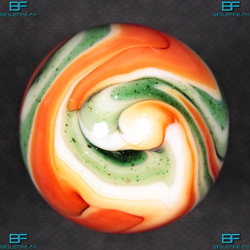 008976 ONE (1) JABO 2008 J.E.R.K. Joker I Aventurine Swirl Mint 9.0 3/4&quot; +/- Marble