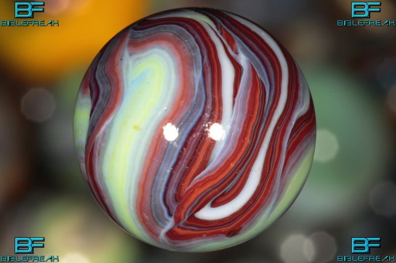 013638 ONE (1) JABO 2009 JOKER RAINBOW I RUN "FROSTED OXBLOOD" MINT 9.0 3/4" +\- MARBLE
