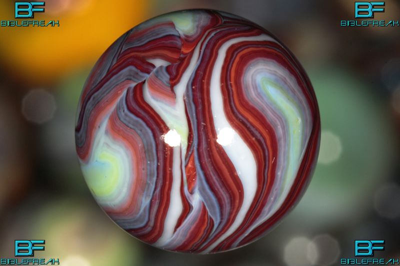 013638 ONE (1) JABO 2009 JOKER RAINBOW I RUN &quot;FROSTED OXBLOOD&quot; MINT 9.0 3/4&quot; +\- MARBLE