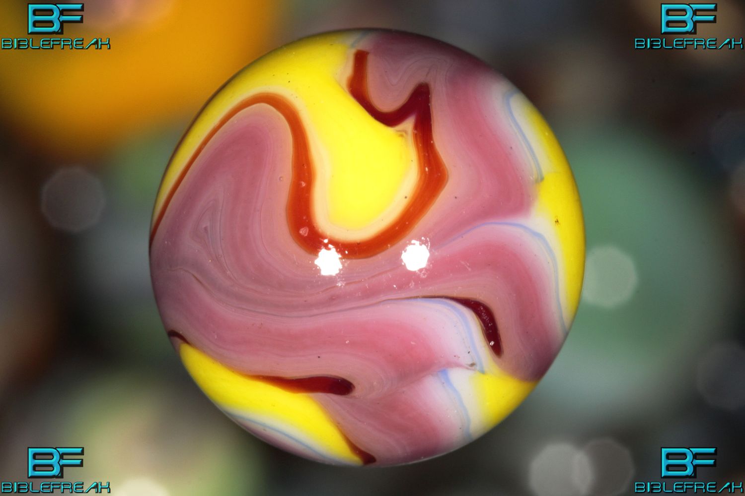 013666 ONE (1) JABO 2011 WVMCC &quot;Pink Canary&quot; by David McCullough and the JABO Team MINT 9.0 3/4&quot; +\- MARBLE