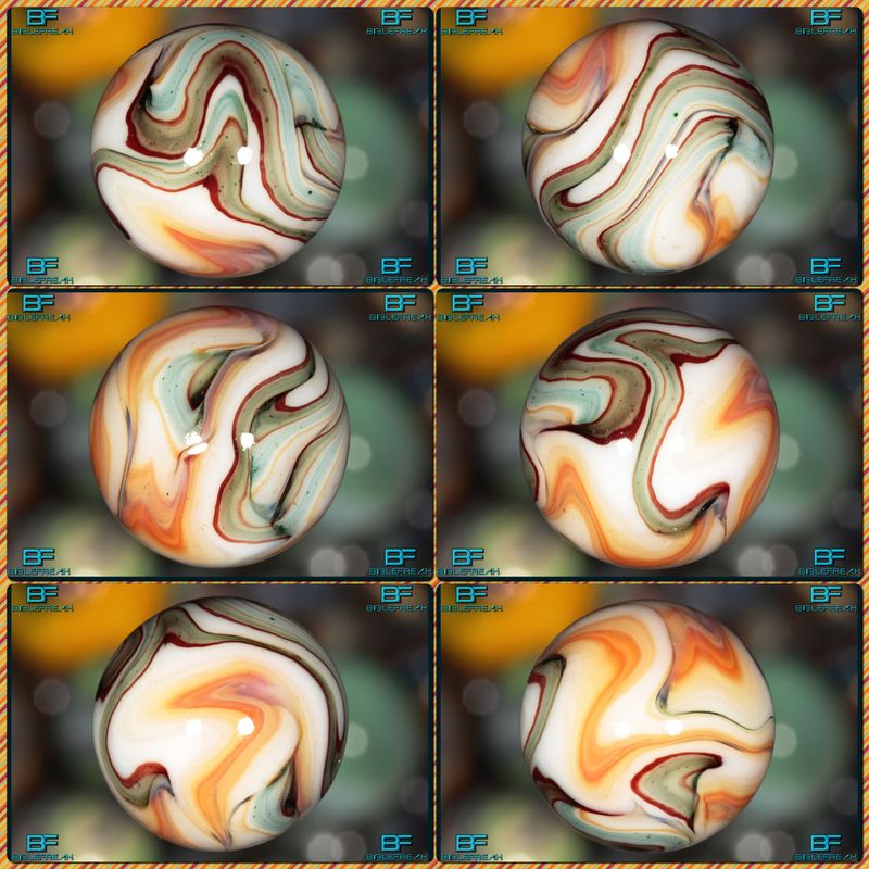 013708 ONE (1) JABO 2008 J.E.R.K. JOKER I Run Thready Oxblood Swirl MINT 9.0 3/4&quot; +\- MARBLE