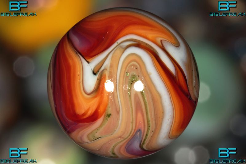 013737 One (1) JABO Joker I J.E.R.K. Original 2008 Apricot Aventurine Cranberry Type V  MINT 9.0 3/4" +/-