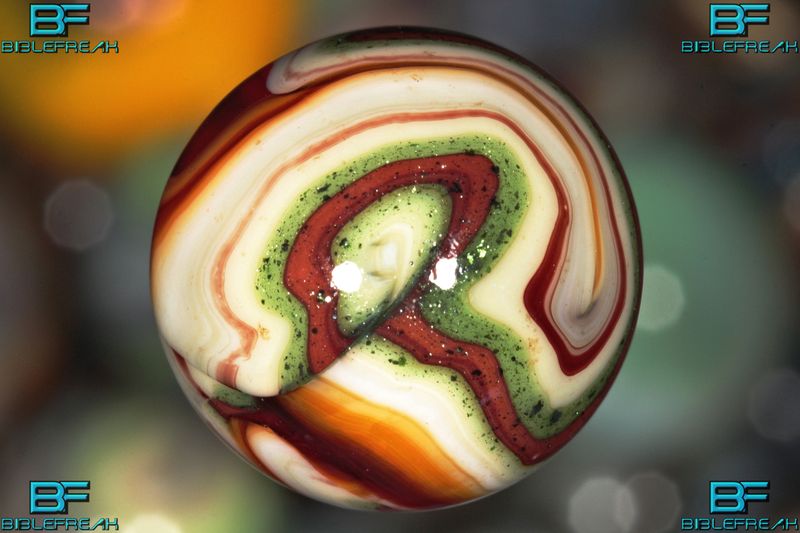 013766 One (1) JABO Joker I J.E.R.K. Original 2008 Cranberry Type III "Fat Oxblood Aventurine" MINT 9.0 3/4" +/- Marble