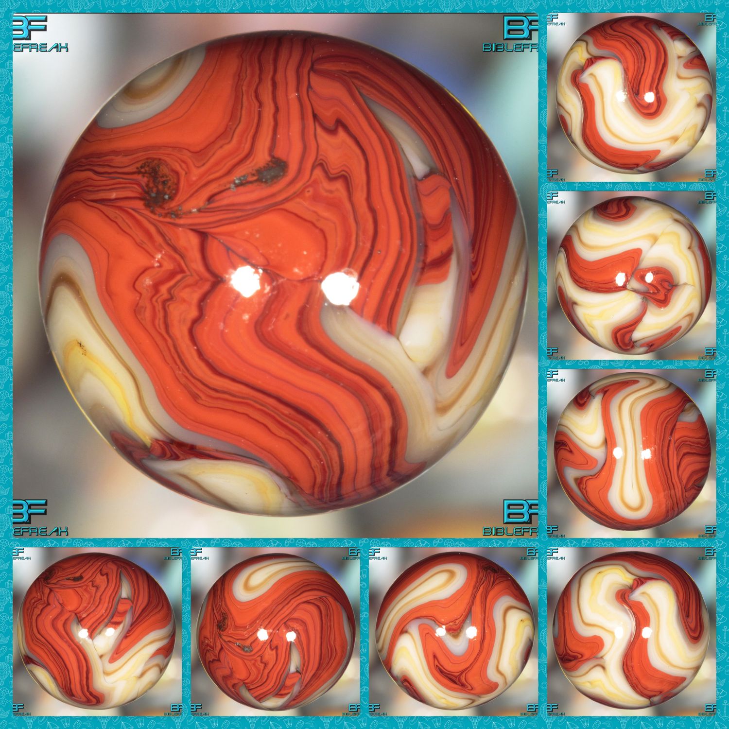 000347 One (1) JABO New Decade 2010 Run NEAR MINT 8.9 3/4&quot; +/- &quot;Heavy Oxblood&quot; Marble