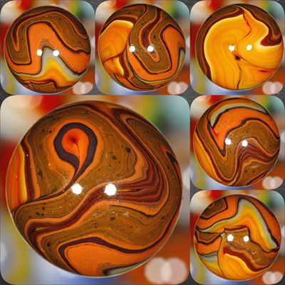 001748 One (1) JABO 2008 Joker Fall Harvest OXBLOOD AVENTURINE 3/4&quot; +/- MINT 9.0 Marble