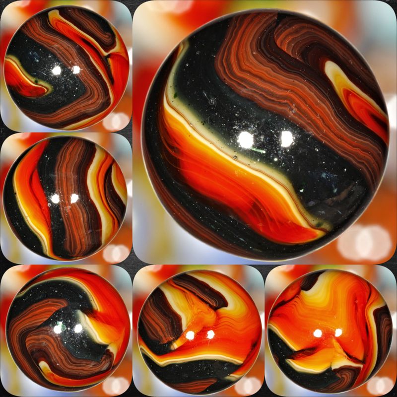001696 One (1) JABO 2008 Joker Fall Harvest FAT OXBLOOD 3/4&quot; +/- MINT 9.0 Marble