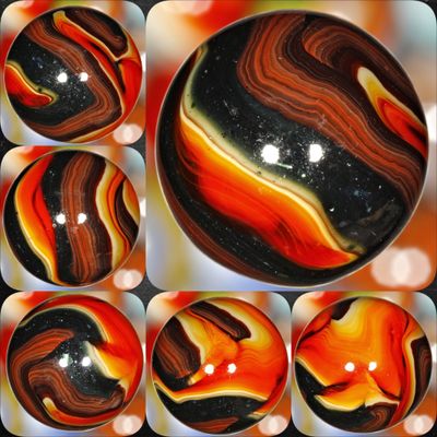 001696 One (1) JABO 2008 Joker Fall Harvest FAT OXBLOOD 3/4&quot; +/- MINT 9.0 Marble
