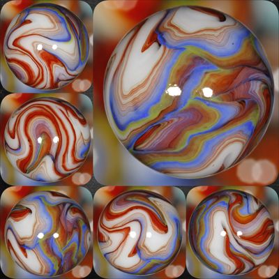 001704 ONE (1) JABO 2009 JOKER RAINBOW I RUN &quot;EXOTIC&quot; MINT 9.0 11/16&quot; +\- MARBLE