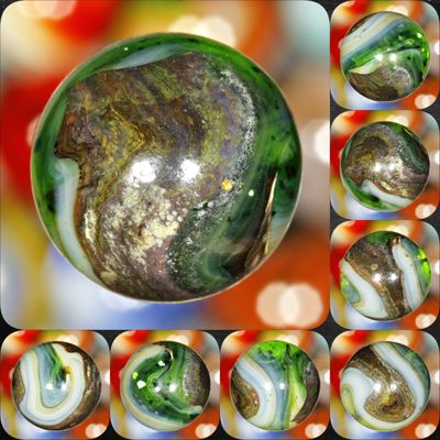001653 One (1) 2008 JABO Peltier Mansion Run 43/64&quot; 17.05mm Silver Strike Marble MINT 9.0