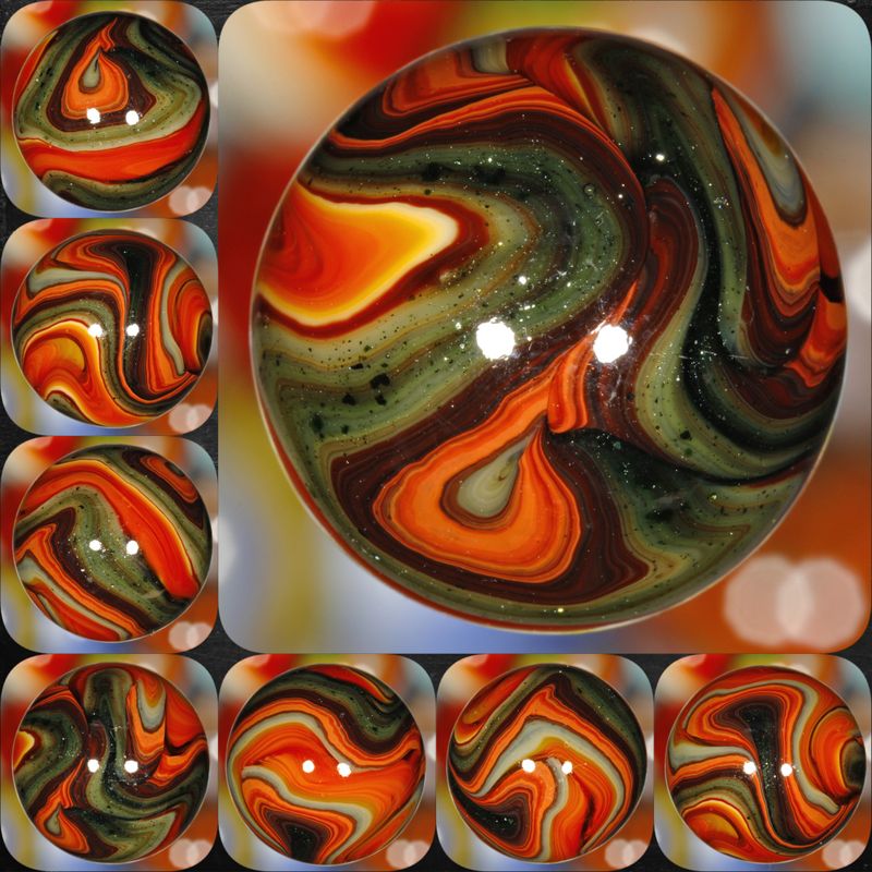 001725 One (1) JABO 2008 Joker Fall Harvest OXBLOOD AVENTURINE 3/4&quot; +/- MINT 9.0 Marble