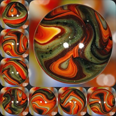 001725 One (1) JABO 2008 Joker Fall Harvest OXBLOOD AVENTURINE 3/4&quot; +/- MINT 9.0 Marble