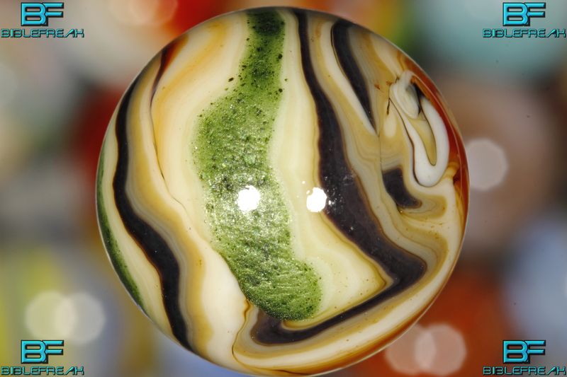 001732 One (1) JABO Joker J.E.R.K. Original 2008 BURNT Oxblood Aventurine MINT 9.0 13/16" +/- Marble