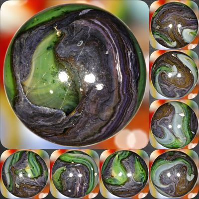 001742 One (1) 2008 JABO Peltier Mansion Run 3/4&quot; 19.07mm Silver Strike Marble MINT 9.0