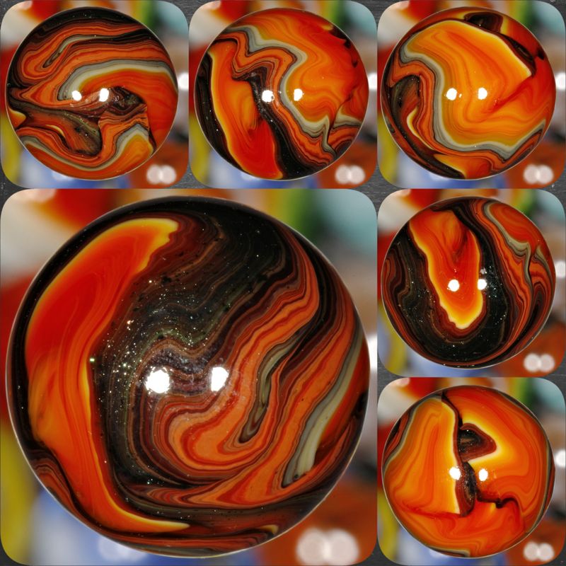 001772 One (1) JABO 2008 Joker Fall Harvest OXBLOOD AVENTURINE 3/4&quot; +/- MINT 9.0 Marble