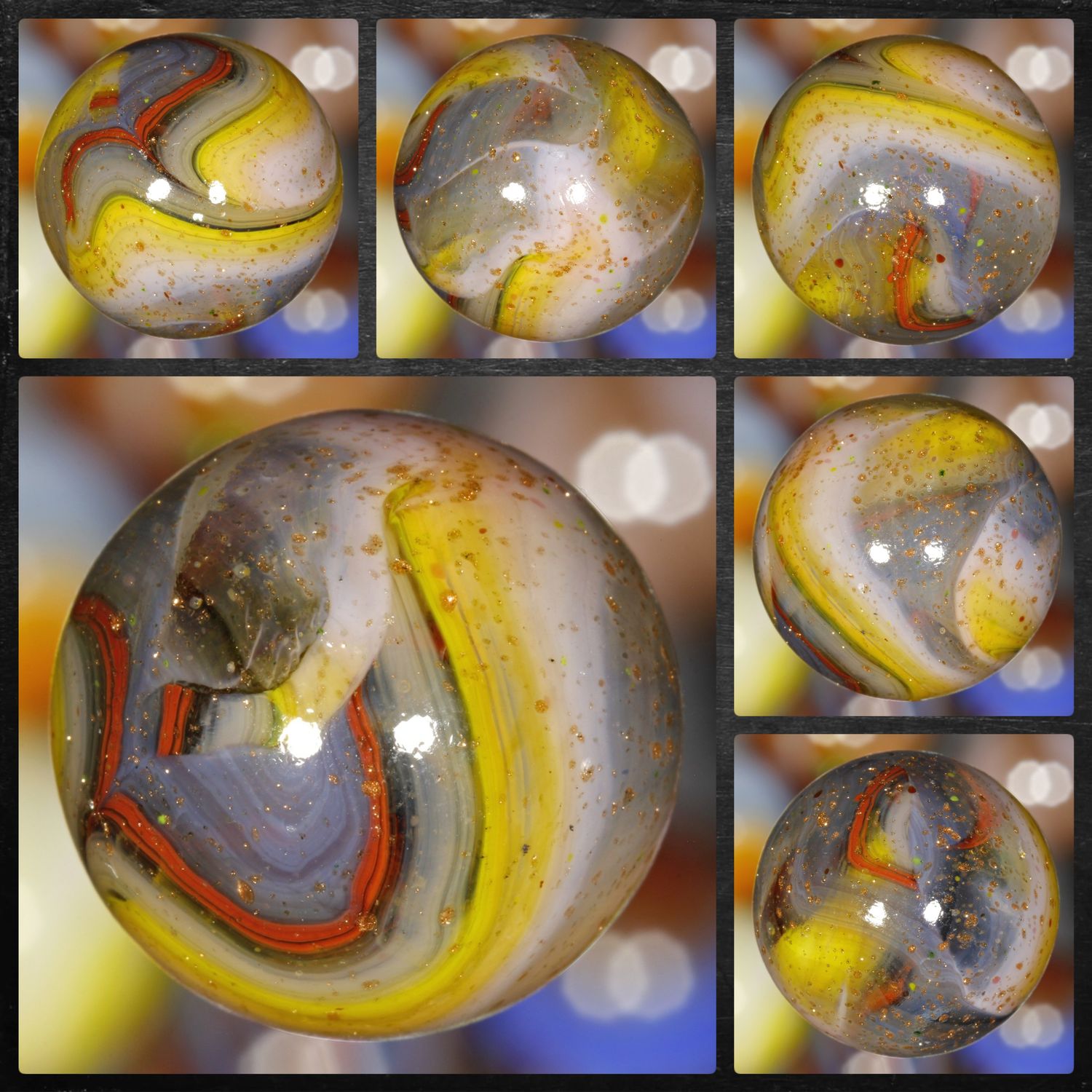 003067 One (1) D.A.S. Double Decade Run LUTZ Guinea NEAR MINT to MINT 8.9-9.0 3/4&quot; +/- Marble