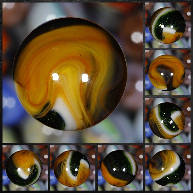 003754 One (1) JABO Jinks Run Nov 7th, 2008 "Amber" MINT 9.0 3/4" +/- Marble