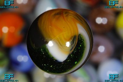 003754 One (1) JABO Jinks Run Nov 7th, 2008 "Amber" MINT 9.0 3/4" +/- Marble
