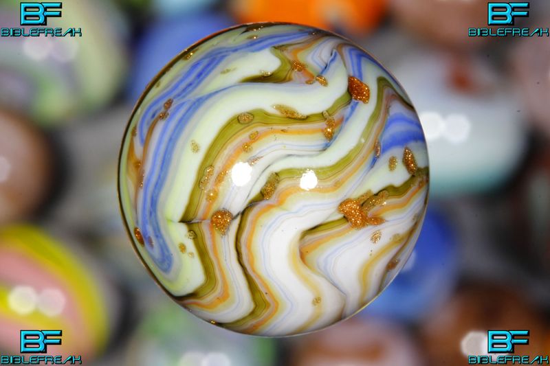 004287 ONE (1) JABO 2010 MAMIE's SISTERSVILLE Multicolor LUTZ Swirl MINT 9.0 3/4" +\- MARBLE