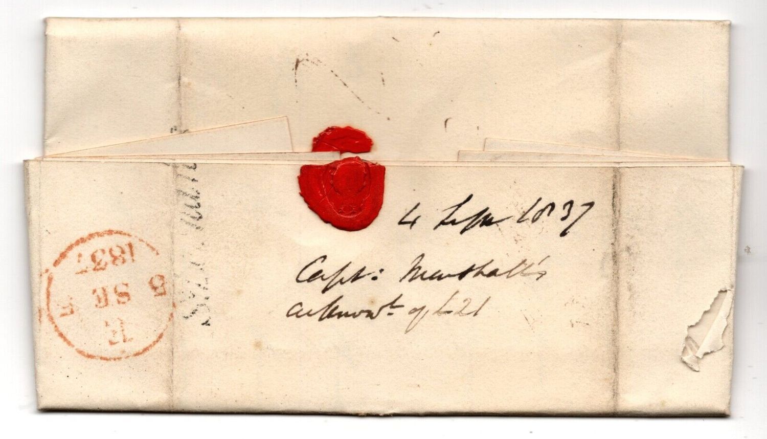 SUSSEX - ST LEONARDS 1837 RARE SCRIPT STRAIGHT LINE, LETTER TO BATH (REF 629)