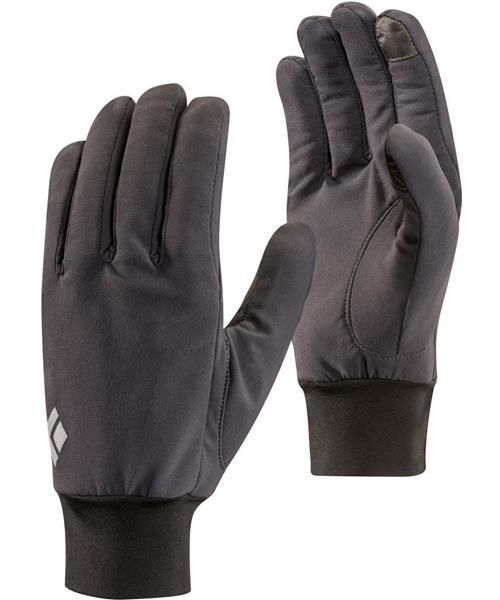 Black Diamond LightWeight Softshell glove, Color: Smoke, Size: Small
