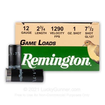 Remington 12 Gauge 2 3/4&quot; #7.5  Game Load
