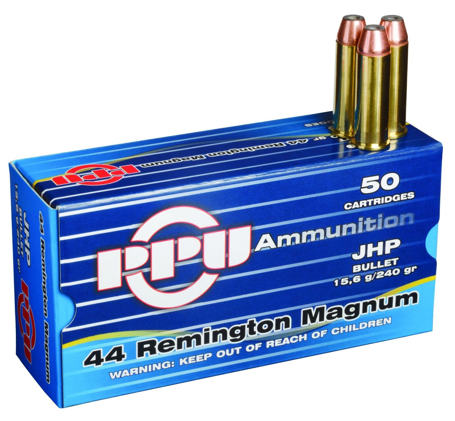 PPU 44 Rem Mag 240 Grain JHP 50Rds
