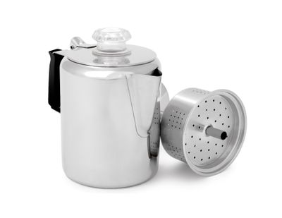 GSI Glacier Stainless Steel Percolator with silicone Handle