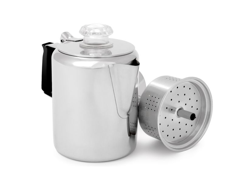 GSI Glacier Stainless Steel Percolator with silicone Handle