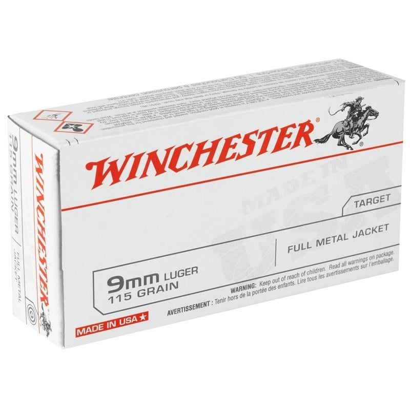 Winchester 9mm Luger 115 Grain  FMJ