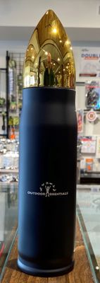 Bullet Flask Rifle Cartridge Thermos w/ Outdoor Essentials Logo